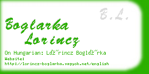 boglarka lorincz business card